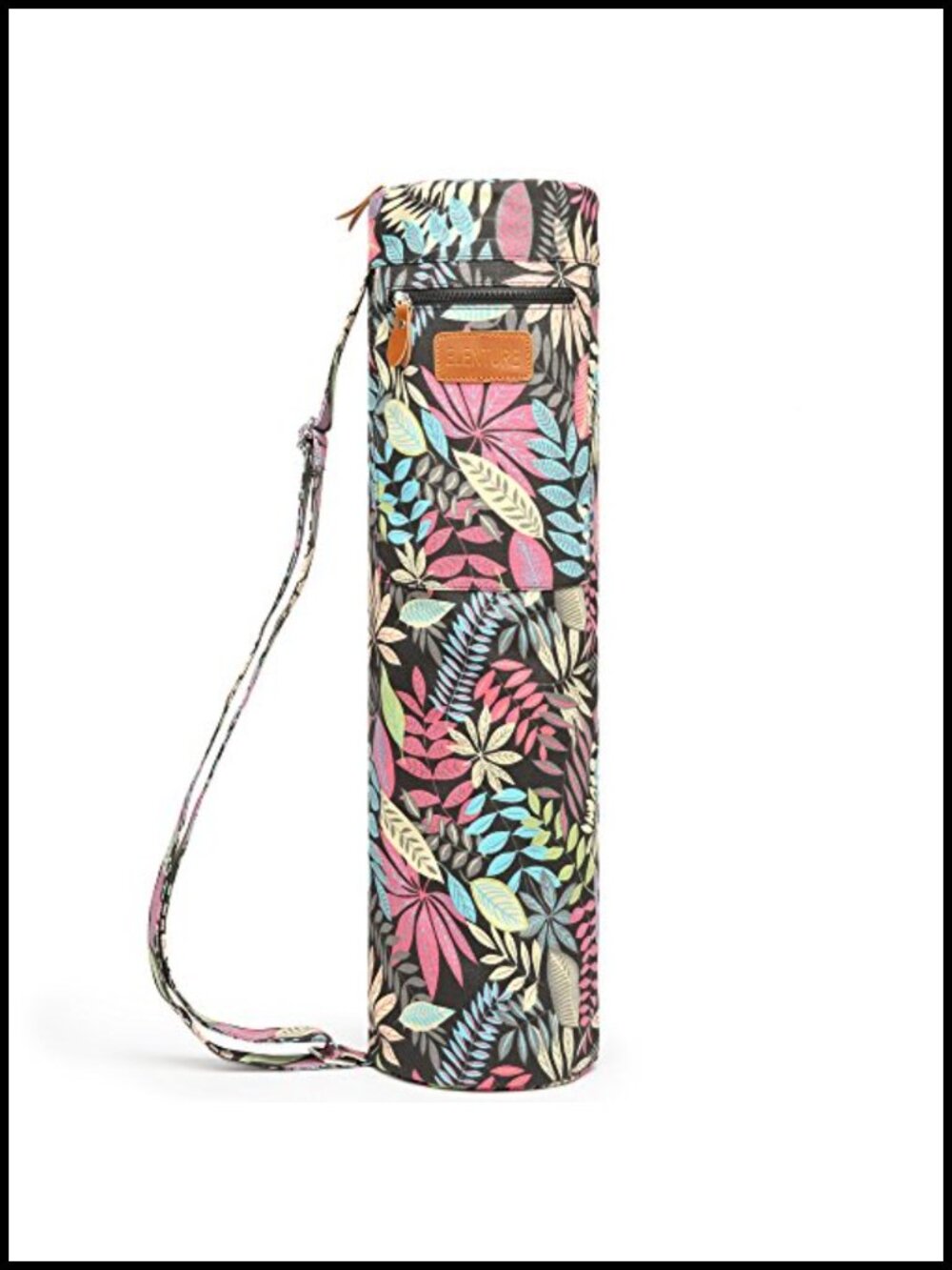 Canvas Yoga Mat Bag Full Zip Pilates Carrier with Pockets Adjustable Strap